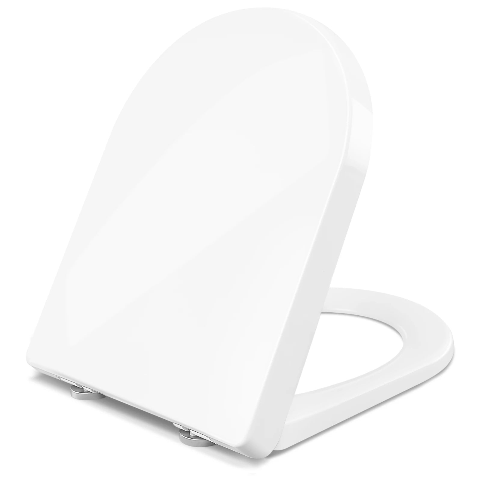 Abattant WC Forme D Frein de Chute Fixation par le Haut, 47,5 cm