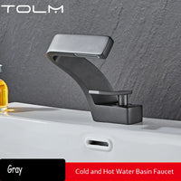 Mitigeur Lavabo Cascade Incliné Laiton, Bec Plat 12,6 cm, 9 Finitions