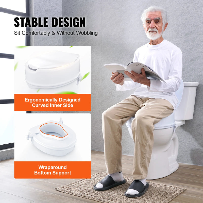 Réhausseur de Toilette Ergonomique Double Bouton
