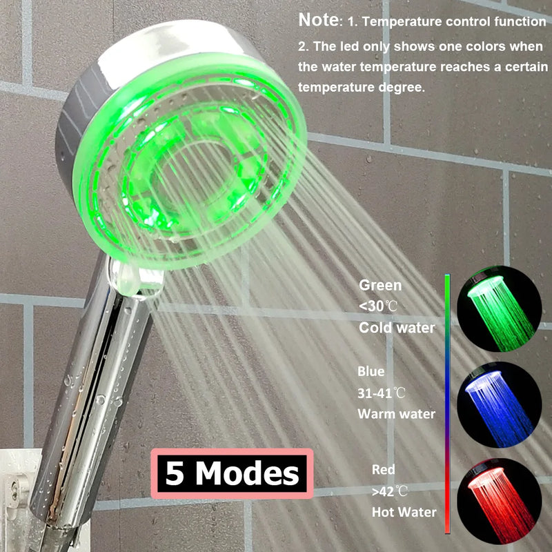 Pommeau de Douche LED Haute Pression avec Affichage Digital de Température