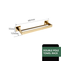 Accessoires Salle de Bain Doré Brossé Carré Inox 304 à la Pièce, 22 Articles