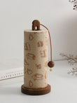 Porte-Essuie-Tout Bois d'Acacia à Poser avec Cordon, 31 x 13 cm