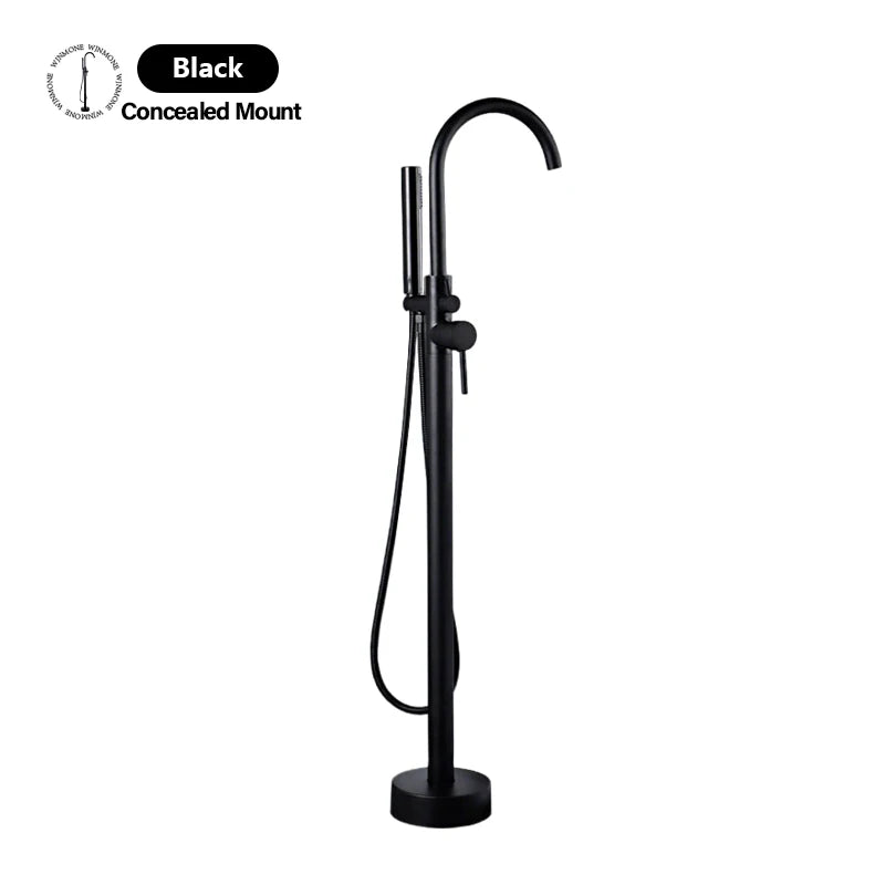 Robinet Baignoire sur Pied Autoportant avec Douchette, Hauteur 130 cm, 5 Finitions
