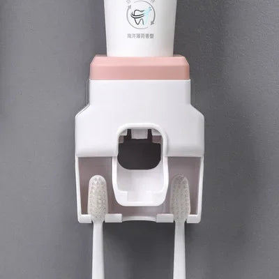 Distributeur de Dentifrice Automatique Mural Sans Perçage, Rose, Blanc ou Bleu