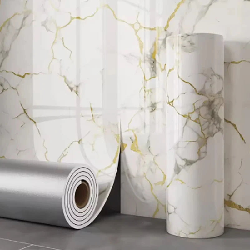 Crédence Adhésive Effet Marbre Mousse PVC, Rouleau 40 cm