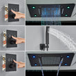 Douche Encastrable LED Plafond Cascade Noir Mat