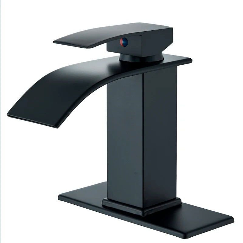 Mitigeur Lavabo Cascade Monotrou Inox 304, 7 Finitions, Modèle Bas ou Haut