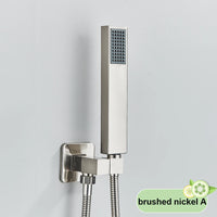 Pommeau de Douche Rectangulaire ABS, Sortie Murale et Flexible Inox 150 cm