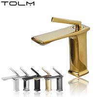 Mitigeur Lavabo Monotrou Chromé en Laiton, Bec Plat, Flexibles 50 cm