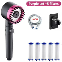 Pommeau de Douche Filtrant Haute Pression Massage avec Filtres, Gris ou Violet