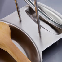 Repose-Couvercle et Repose-Cuillère Inox à Plateau, 19,5 cm de Haut