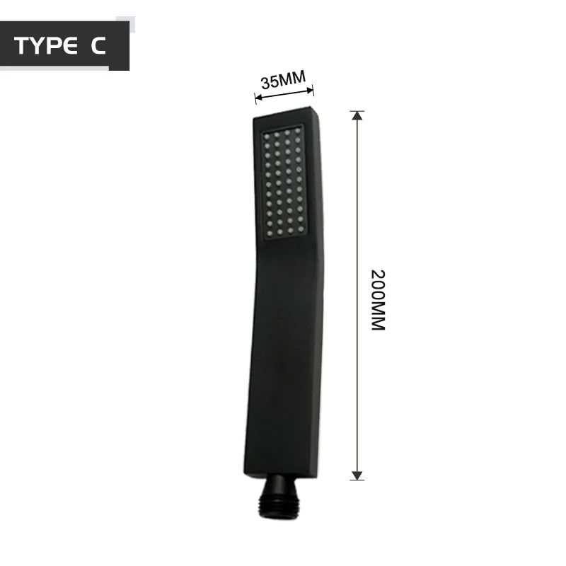 Pommeau de Douche Laiton Noir Mat, Douchettes et Supports à la Pièce