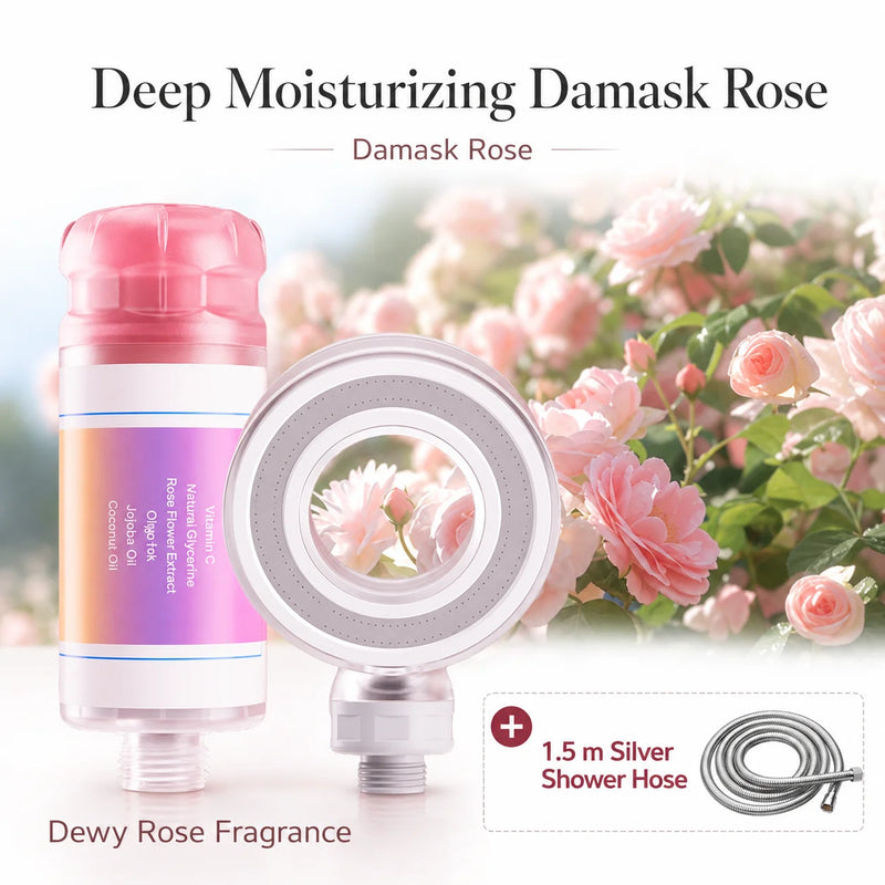 Pommeau de Douche Vitamine C Anneau Étoilé Parfumé Rose, Magnolia ou Iris