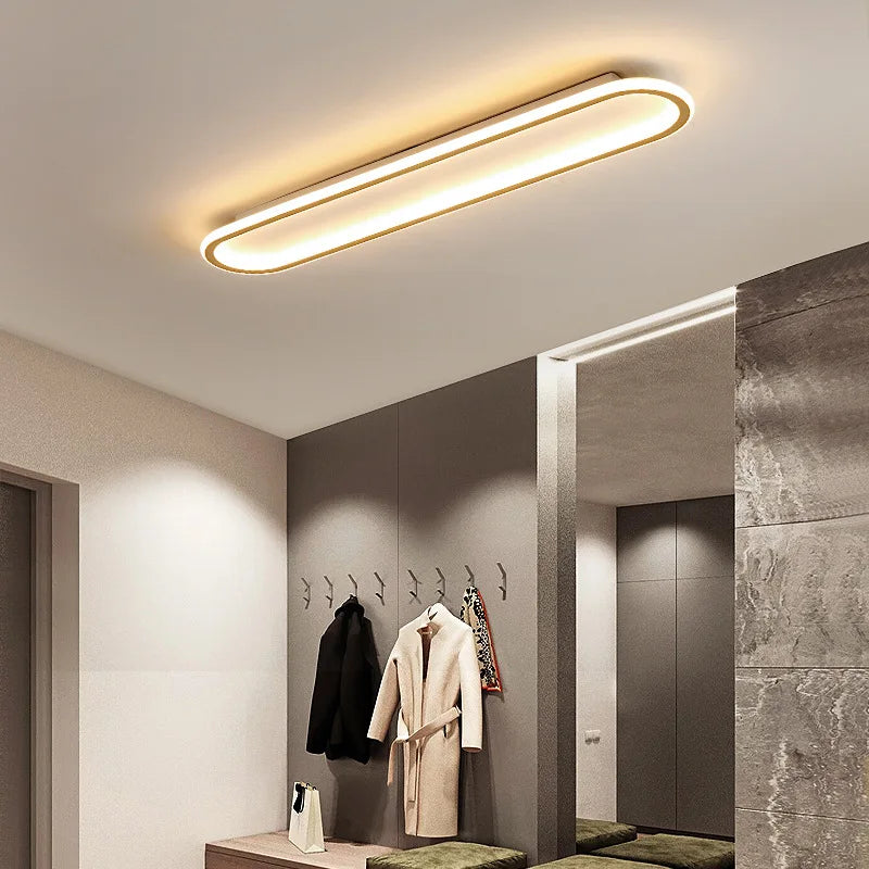 Plafonnier LED Cuisine Ovale Dimmable Doré Noir Blanc