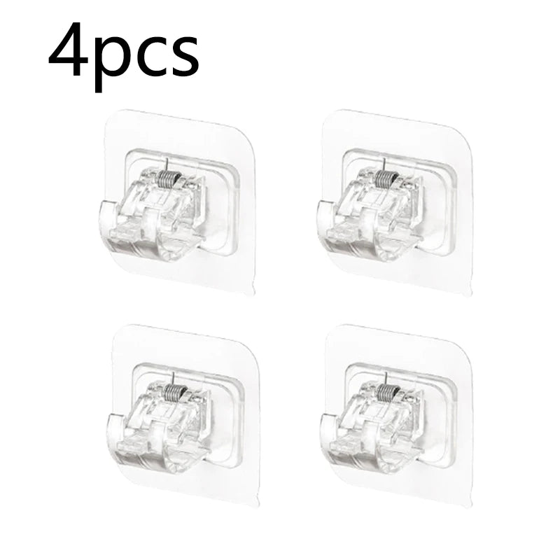Clips Adhésifs à Ressort pour Tringle de Douche Télescopique, Sans Perçage