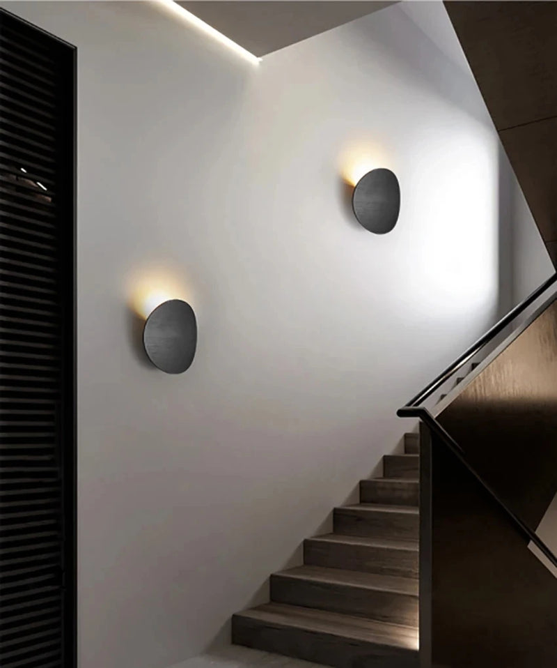 Applique Murale LED Disque ou Galet, Aluminium, Noire ou Blanche, 7 W