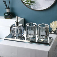 Accessoires Salle de Bain en Verre Cristal à la Pièce, 19 Articles