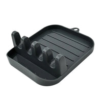 Repose-Cuillère et Spatule à Plateau Rainuré, Plastique PP, 7 Coloris