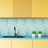 Sticker Mosaïque Cristal 3D Adhésif Étanche pour Cuisine