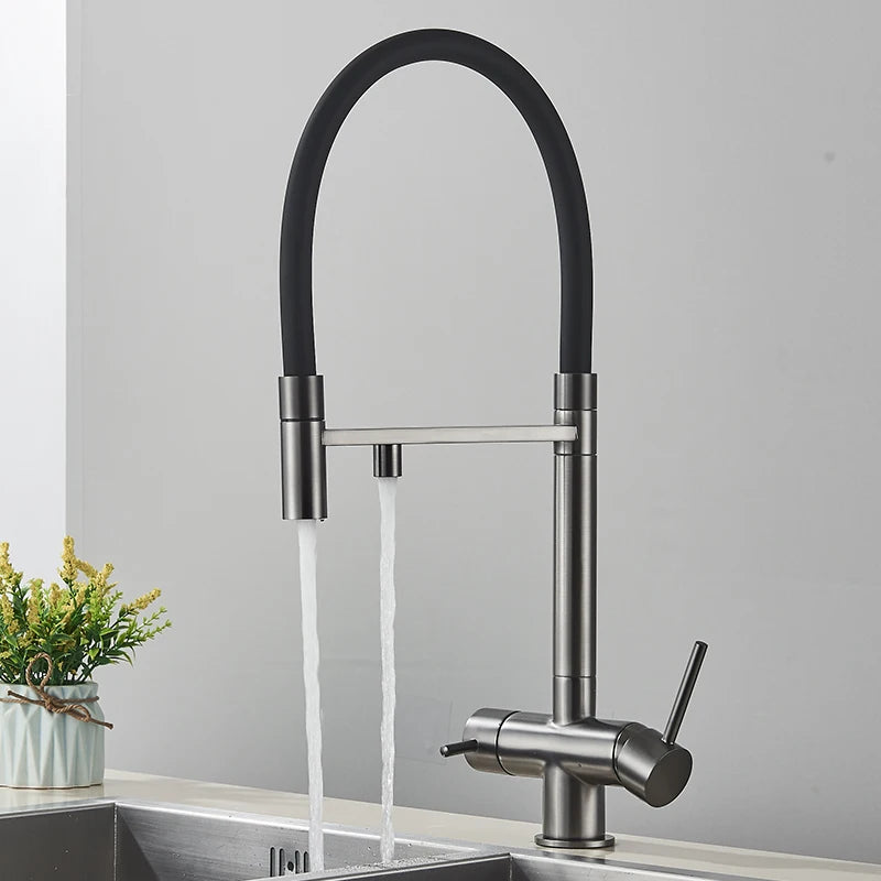 Mitigeur Cuisine Eau Filtrée 3 Voies Double Bec, 11 Modèles