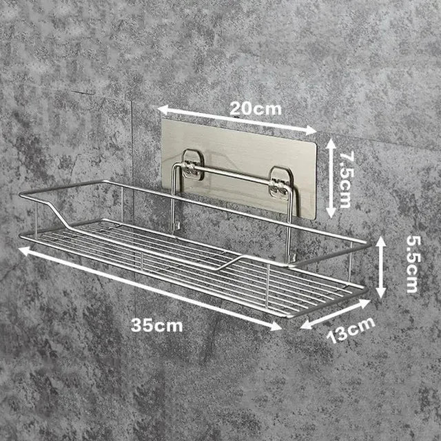 Étagère de Douche Inox Sans Perçage Autocollante 25, 30 ou 35 cm