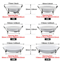 Spot LED Encastrable Cuisine Rond Blanc ou Argent, 7 à 18 W