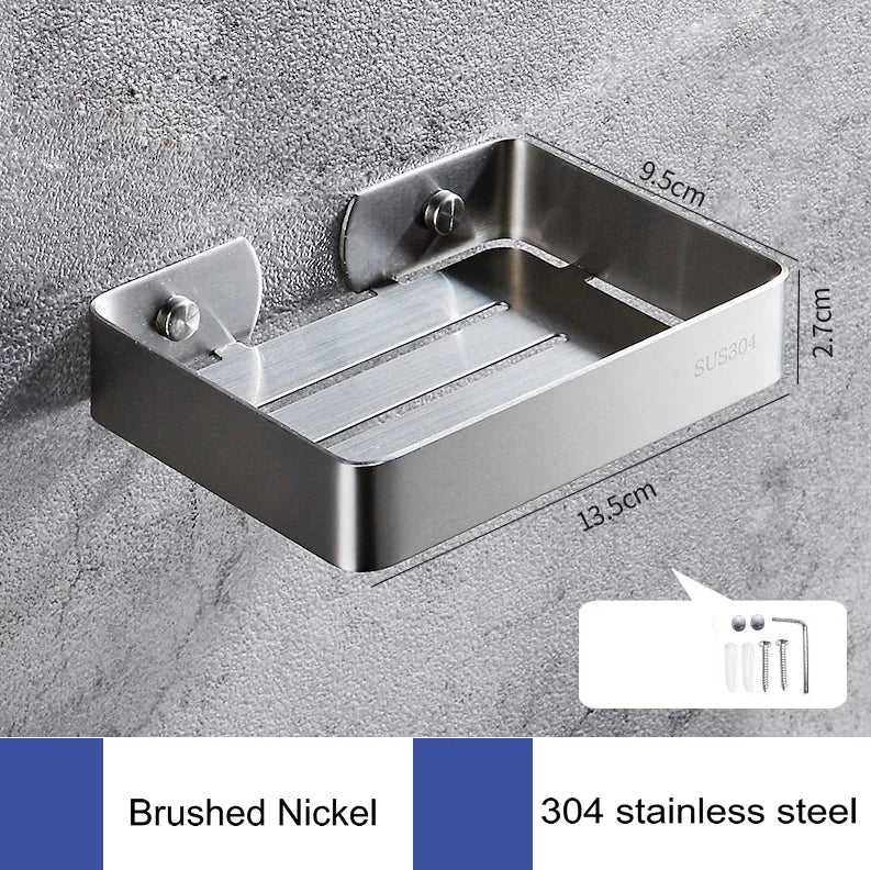 Porte-Savon Mural en Inox Grillagé avec Vidange