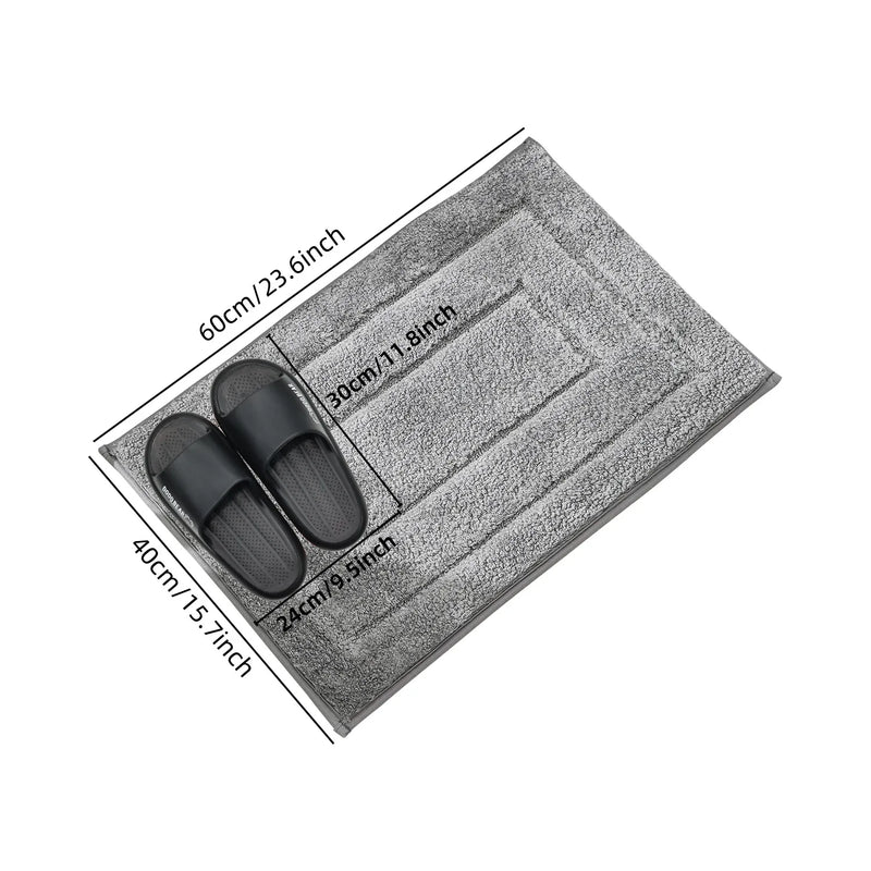 Tapis de Bain Moelleux Antidérapant à Motif Rectangles, 7 Coloris