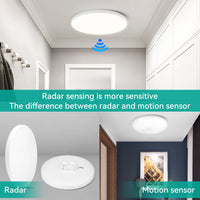 Plafonnier Cuisine LED Rond Détecteur Radar, 20 ou 30 W, 26 ou 30 cm