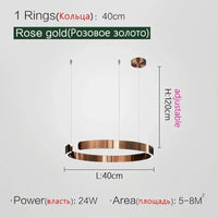 Suspension Cuisine LED Anneaux Ouverts, Ø 40 à 80 cm