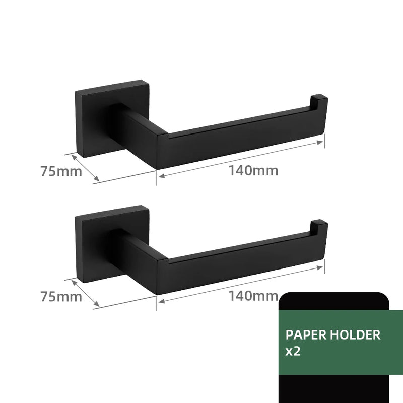 Accessoires Salle de Bain Noir Mat à la Pièce, 21 Articles
