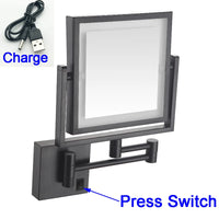 Miroir Grossissant LED Mural Bras Extensible Carré 3X