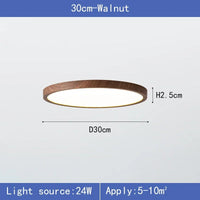 Plafonnier LED Rond Cuisine Effet Bois 30 ou 40 cm