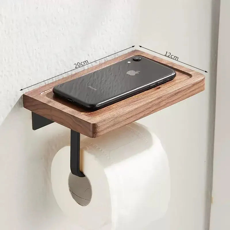 Accessoires Salle de Bain Bois Noyer Noir à la Pièce, 15 Articles