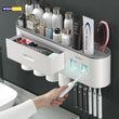 Porte-Brosse à Dents Magnétique avec Presse-Dentifrice et Étagère Murale