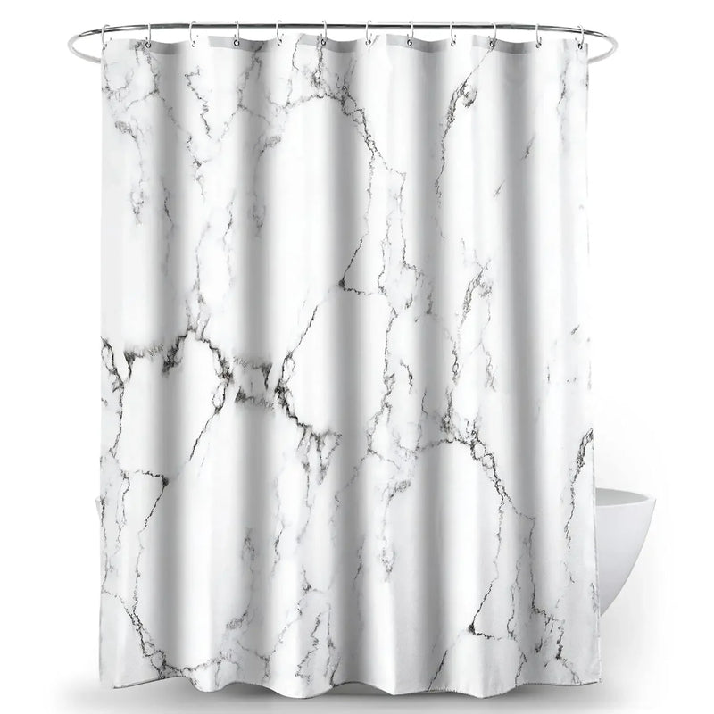 Rideau de Douche Effet Marbre en Tissu, 18 Motifs, 90 à 300 cm