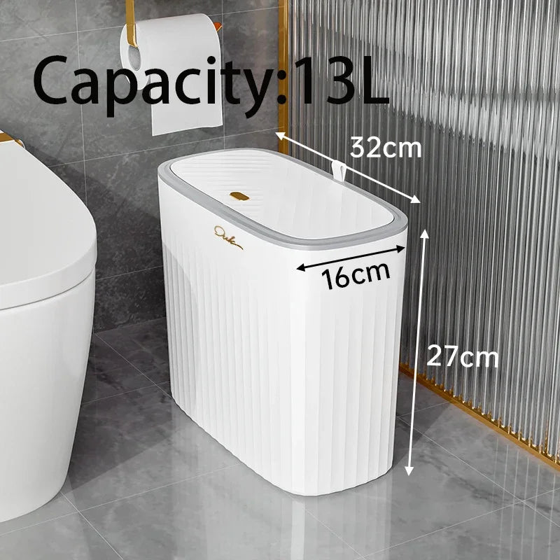 Poubelle Salle de Bain Étroite à Pression, 8 L ou 13 L