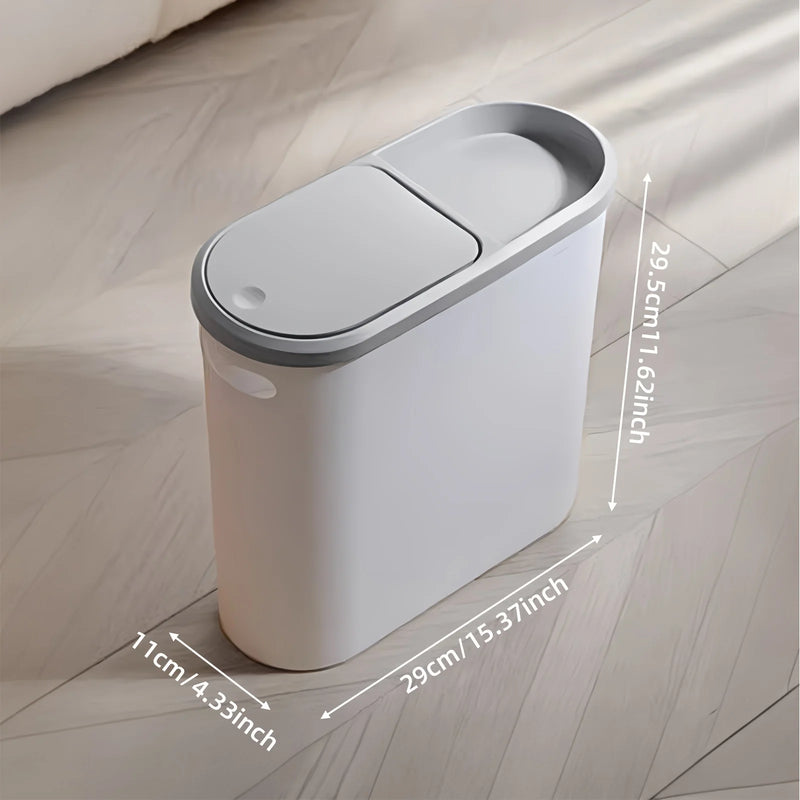 Poubelle Salle de Bain Compacte Poignée Intégrée 10 Litres