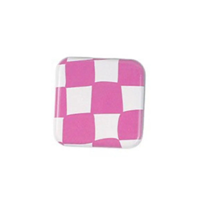Miroir de Poche Carré Damier avec Poignée Support de Téléphone, 10 Motifs