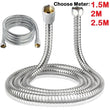 Flexible de Douche Argenté Anti-Fuite 120-150 cm