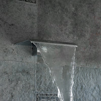 Robinet Baignoire Mural Bec Cascade en Laiton Noir Mat ou Chromé