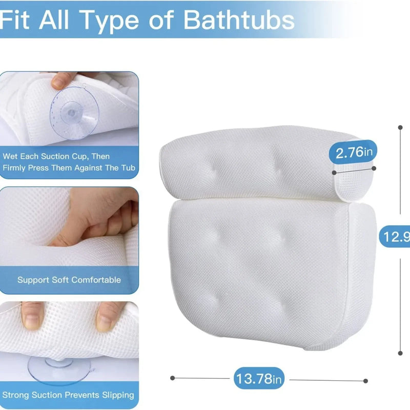 Coussin de Baignoire Duo Nuque et Dos Ventouses
