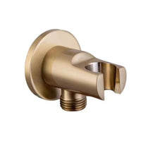 Support Douchette Mural Rond Laiton avec Sortie d'Eau, 4 Finitions