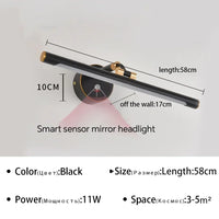 Applique Miroir Salle de Bain LED à Bras Réglable, 43 à 73 cm