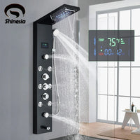 Colonne de Douche Panneau LED avec Écran de Température et Jets de Massage
