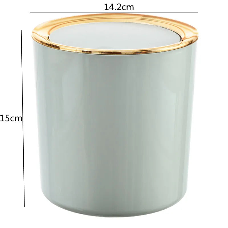 Petite Poubelle Ronde de Salle de Bain Couvercle Pivotant