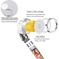 Pommeau de Douche Vitamine C Filtrant Parfumé Citron, Rose, Lavande ou Jasmin