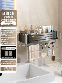 Étagère de Salle de Bain Sans Perçage Triangulaire ou Carrée 68 cm