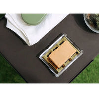 Porte-Savon Verre et Inox Auto-Drainant Rectangulaire, Doré, Noir ou Argent
