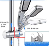 Support Douchette Rotatif Chromé en ABS pour Rail de Douche 18-25 mm